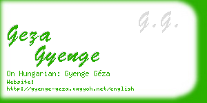 geza gyenge business card
